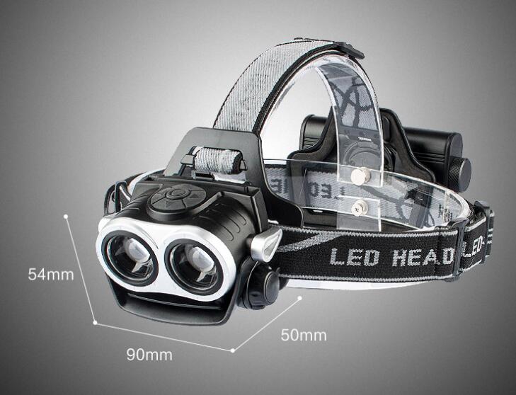 High-power LED rechargeable double-headed headlights T6 outdoor riding light