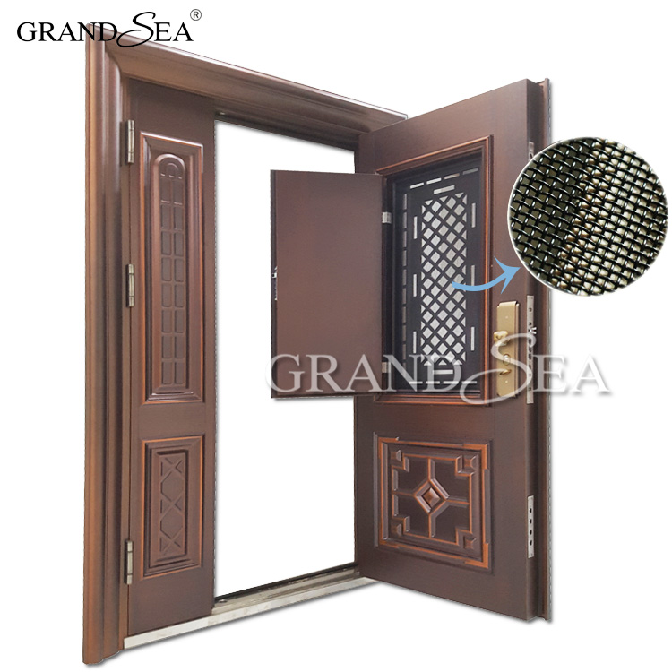 luxury design high quality burglar proof door low price single double Exterior steel door