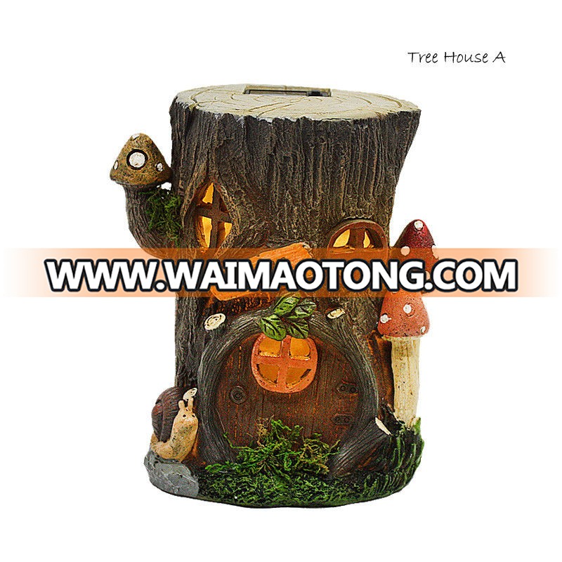 Garden Solar Powered Fairy Village House Light Outdoor Decoration