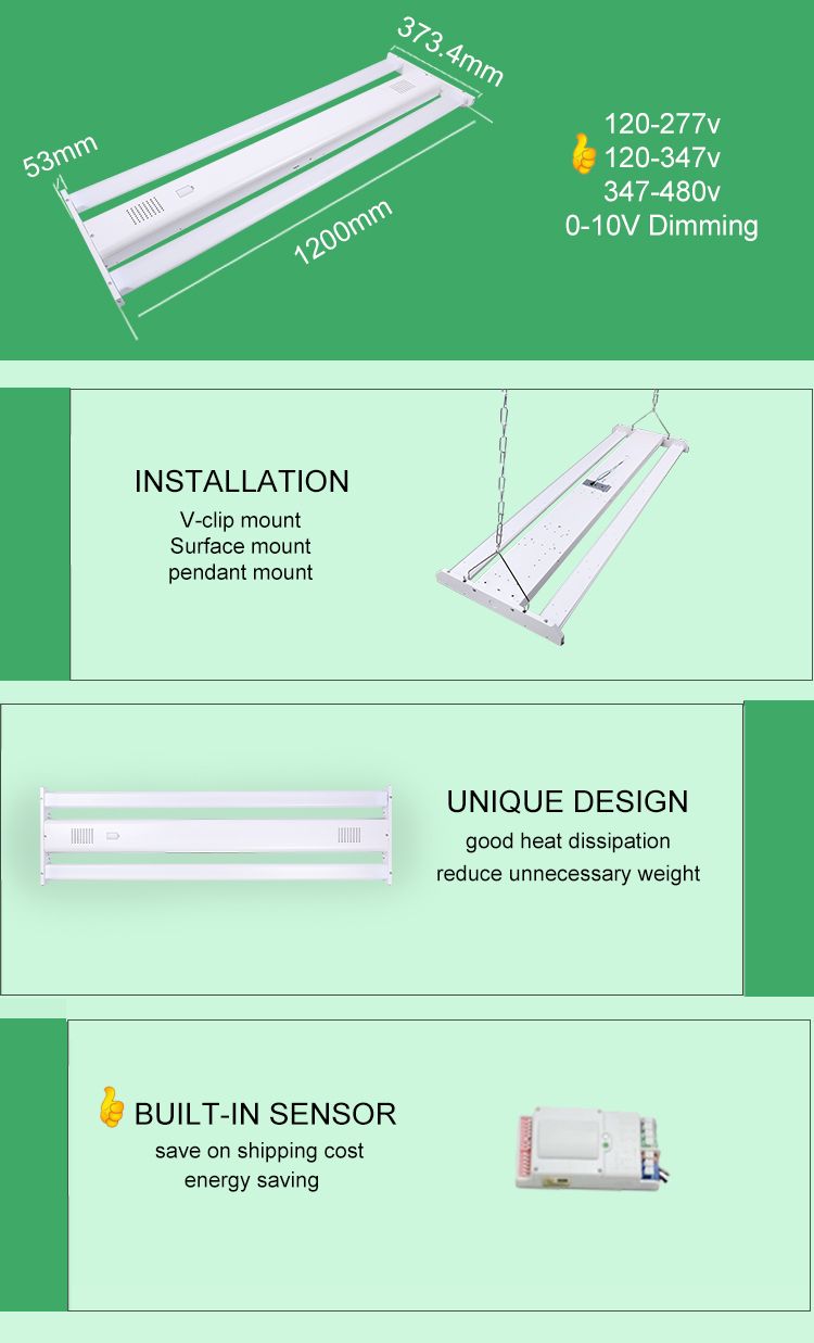 DLC Approved 4ft 80w LED Linear High Bay Light