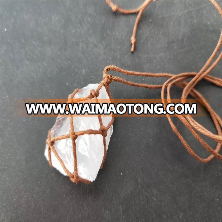 Hot handmade raw stone pendant clear crystal pendant