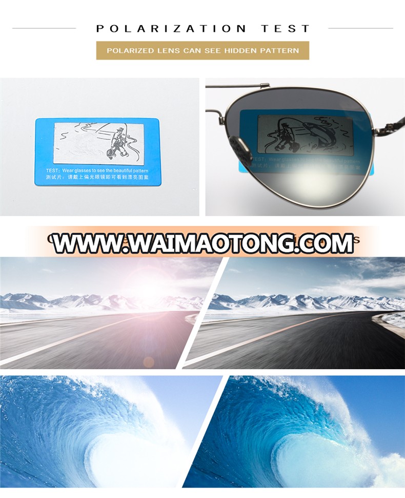 Wholesale Brand Design Oval Polarized Sunglasses Metal Frame UV400 Sun Glasses For Men