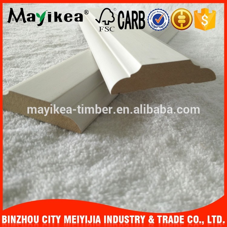 Factory directly provide customized size durable cheap white mdf moulding