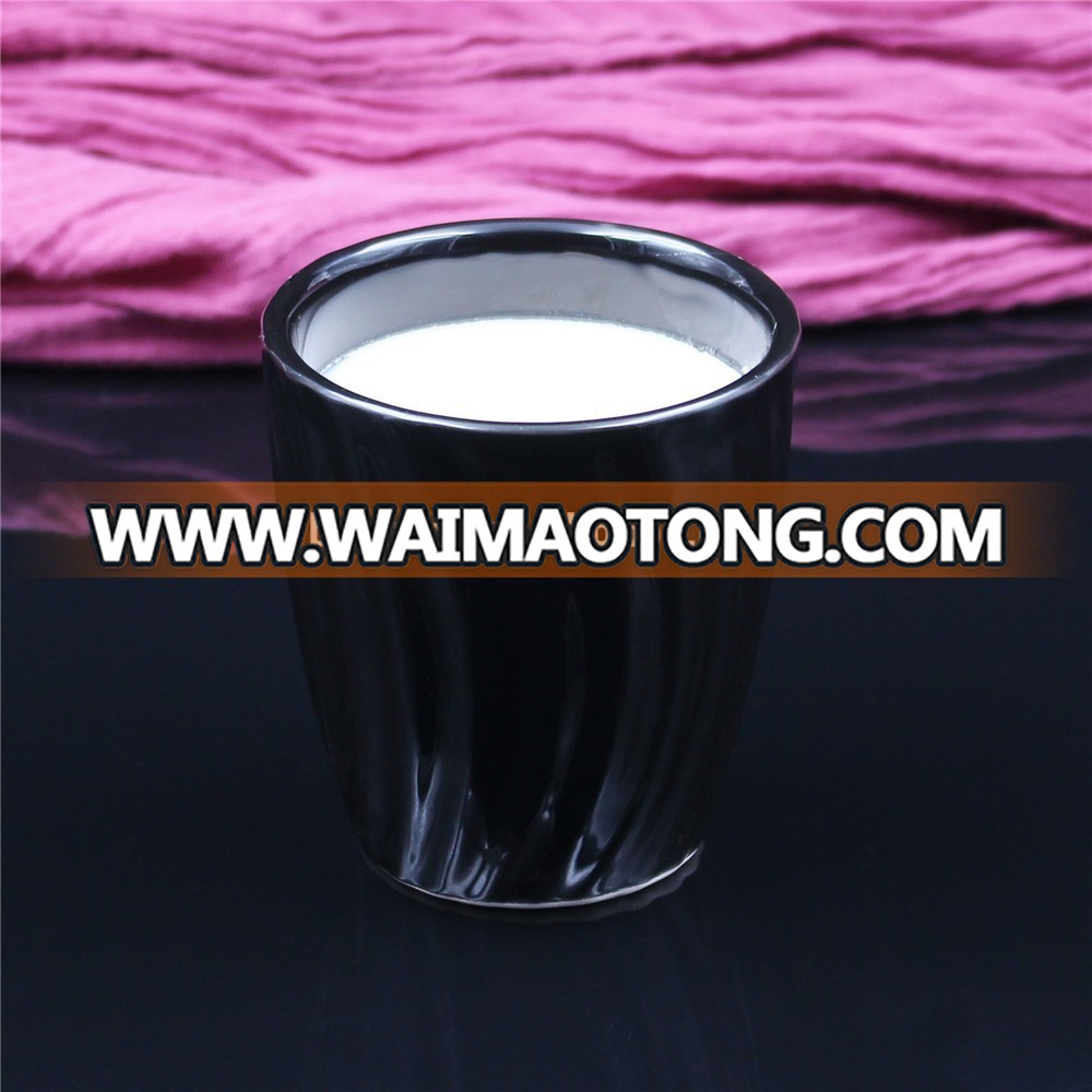 Hot sale black ceramic soy candle for home decoration