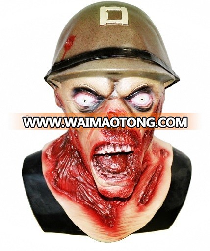 Halloween wholesale  high-quality horror Army Captain Leister latex mask for Halloween decoration