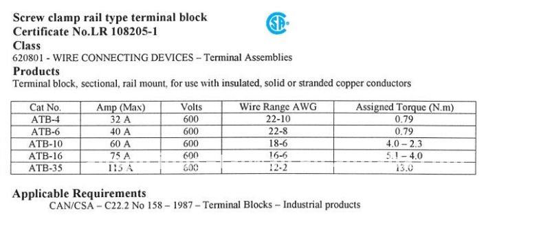 30A 600VAC 4mm2 Screw Clamp Terminal Block (ATB-4)