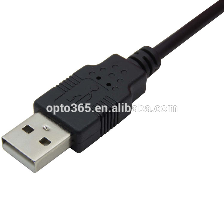 USB Type A to DC Power Cord 2.1x5.5mm Barrel Jack Plug Charging Cable Black