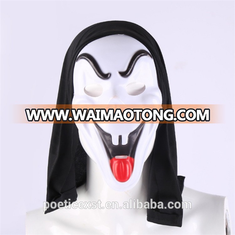 Poeticexst Vintage Halloween Fetish Plastic V Party Scary Doll Ghost Rave Mask