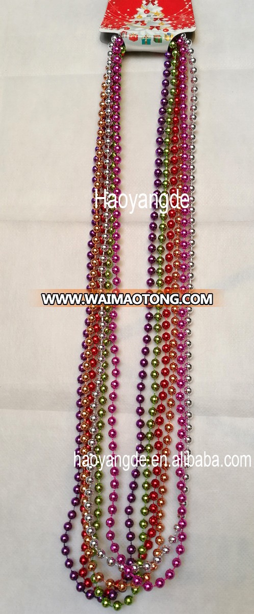 Mardi Gras beads Necklace Metallic 6mm Round Bead Party Beads Manufacturer