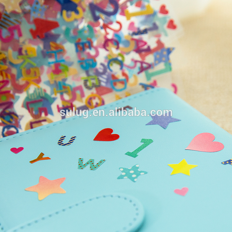 Pvc Transparent Korean Stickers Papers Flakes Kids Decorative For Cards Stationery