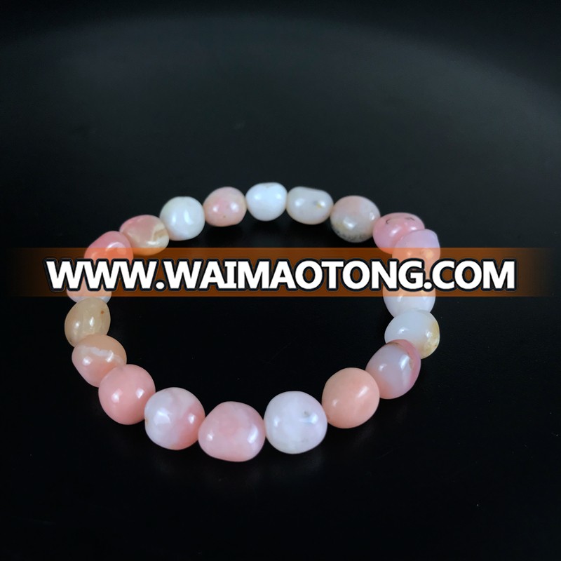 High quality natural pink opal tumble stone bracelet