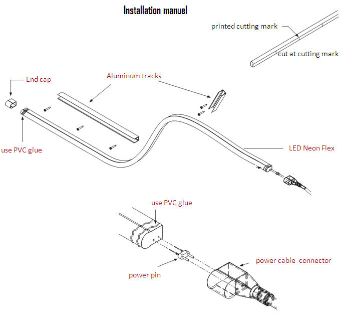 U shape PVC waterproof  cuttable 12V/24v  8x18mm 120leds  flexible neon led lights 2 years warranty