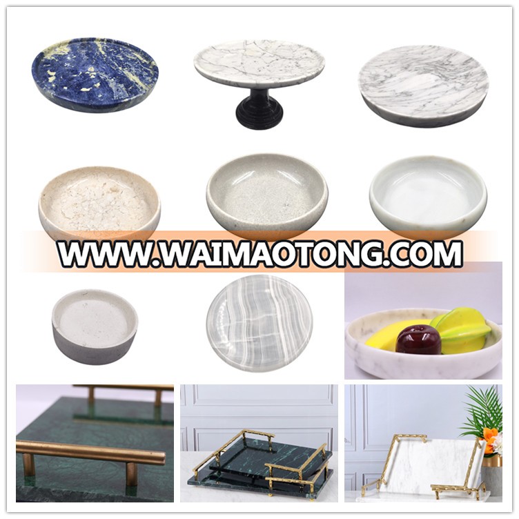 White Marble Set of 4 Accessories Holder Cosmetic Tray