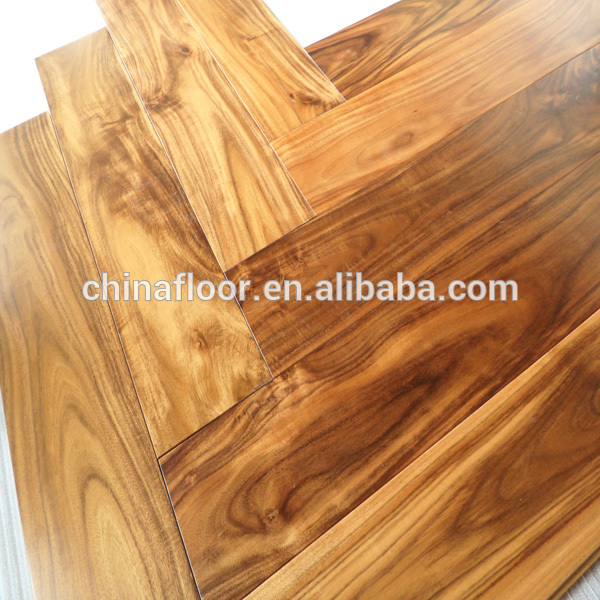 Small size natural color handscraped surface Acacia parquet wood flooring