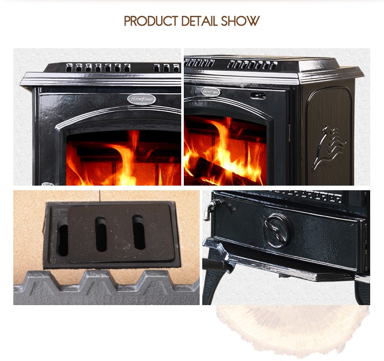 Hot selling excellent wood coal burning stove with CE certification HF717UE Black