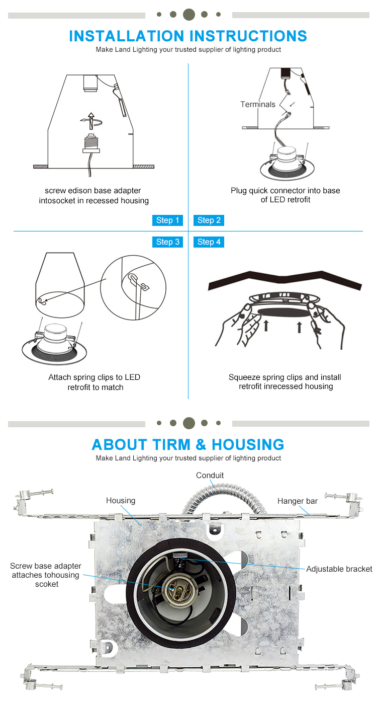 Lowest Price Multiple Recessed Downlight For shopping center