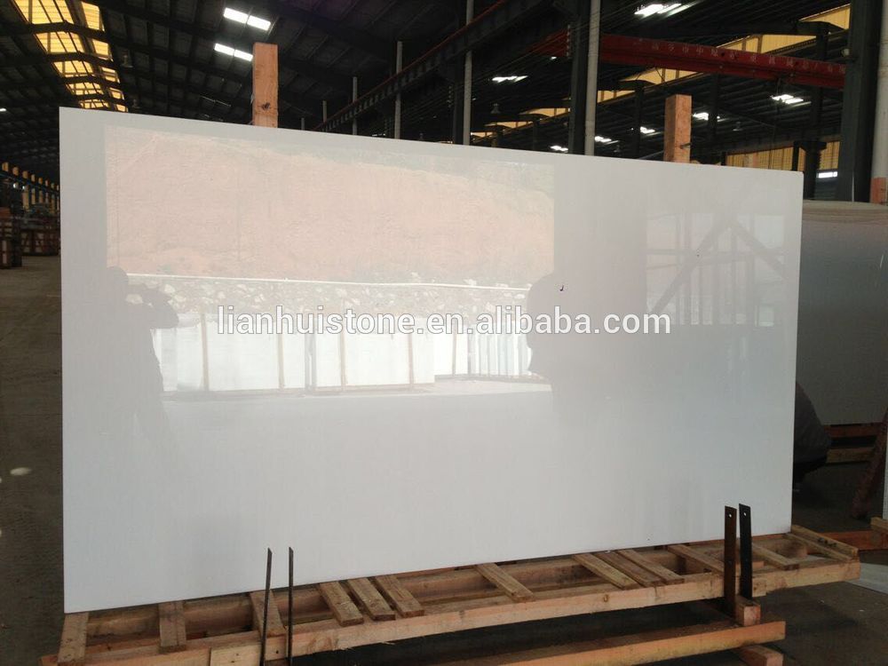 Artificial stone machine cut crystal glass stone slabs ,White crystallized