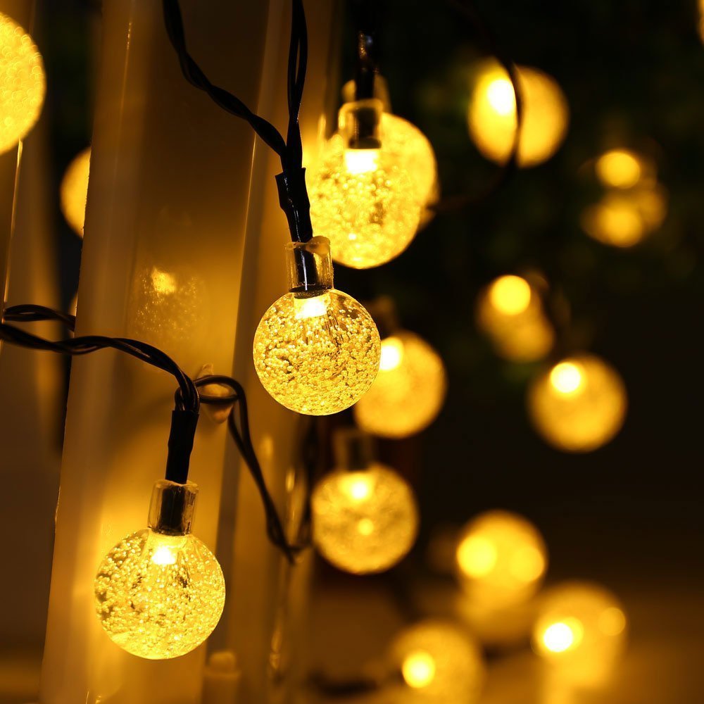 Hot Sale Solar Powered Globe String Lights 30 LED Crystal Ball Christmas Fairy LED String Light for Outdoor Xmas Tree Garden