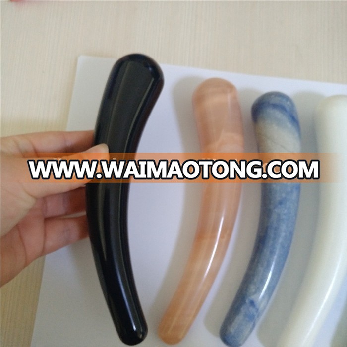 safe natural  crystal curved yoni healing dildo penis stone secret energy massage wands