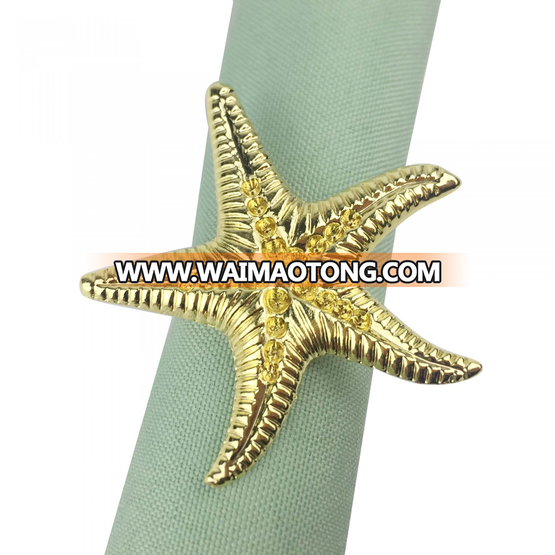 METAL ocean seastar design napkin rings