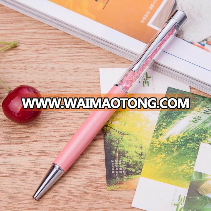 crystal metal body promotional advertising ballpoint pen business signature with crystal on top ball pen