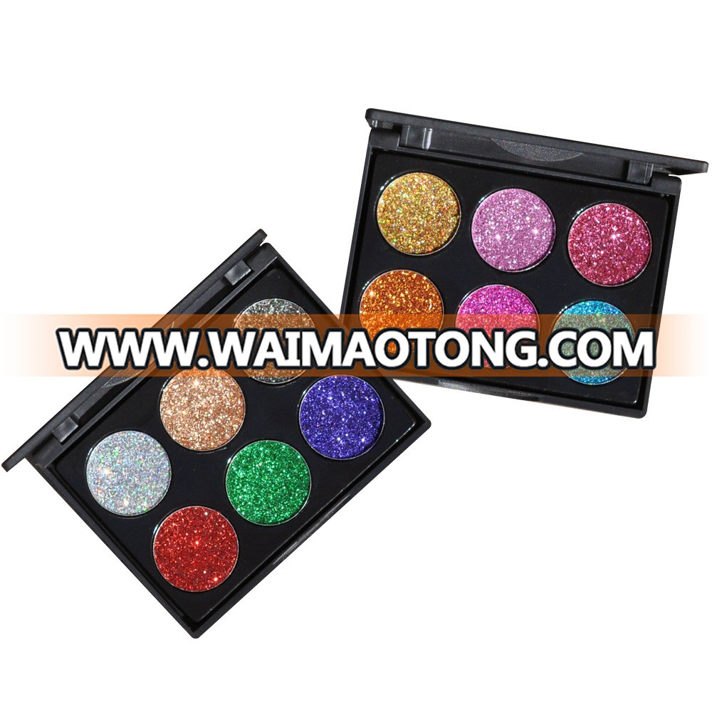 2017 Hot Seller No animal fat pressed metallic shimmer glitter eyeshadow powder palette private label glitter eyeshadow makeup