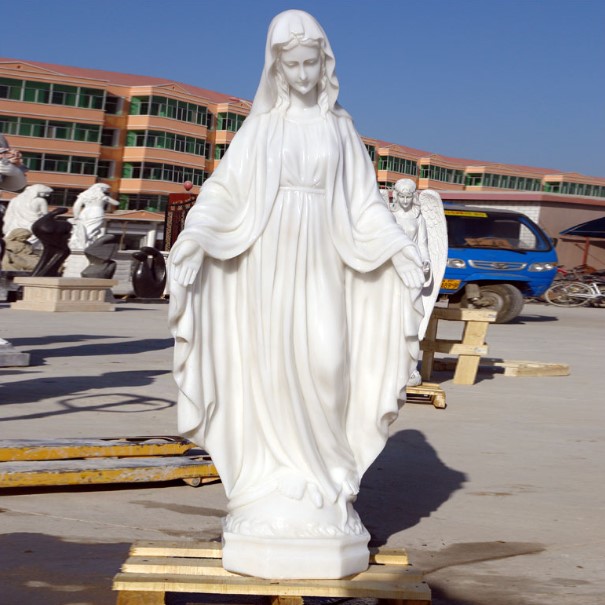 life size church religious Marble stone Virgin Mary and Jesus sculpture