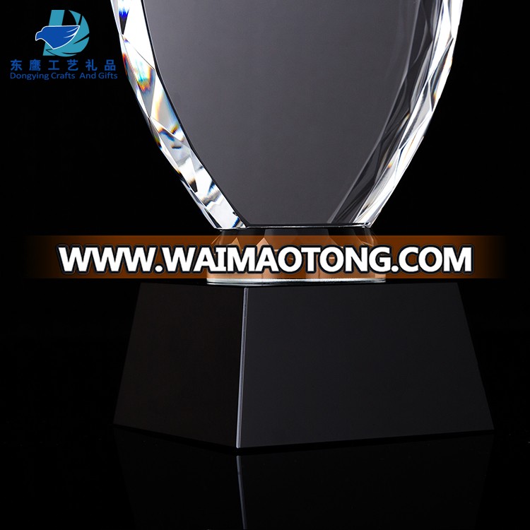 Factory Wholesale Flame Shape Crystal Trophy Plaque With Base