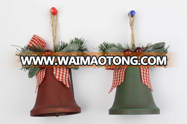 Red Gold Christmas plastic bell with decoration on top