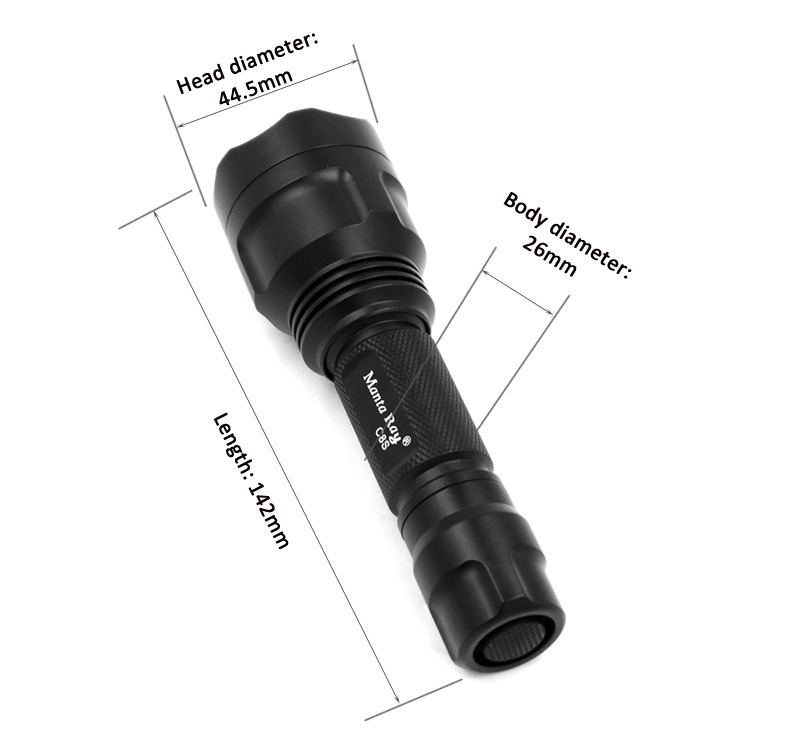 Professional Hunting C8s 850nm IR infrared rechargeable flashlight