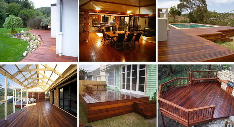 Outdoor Waterproof Merbau Timber flooring Swimming Pool Decking