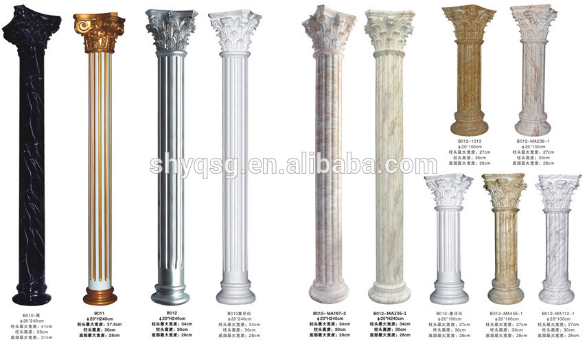 Indoor Decoration Light Weight Fiberglass Plastic Column Roman Pillars Molds