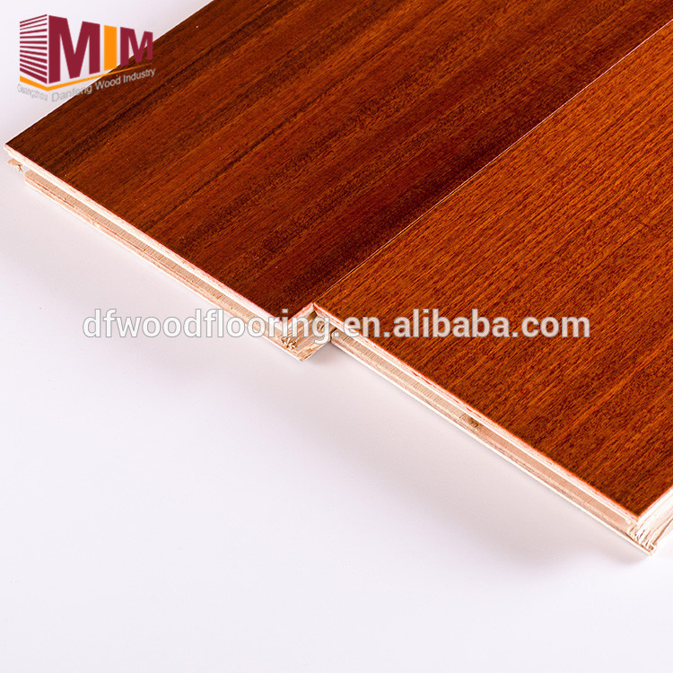 UV Coating Finished African Mahogany Multilayer Engineered Wood Flooring