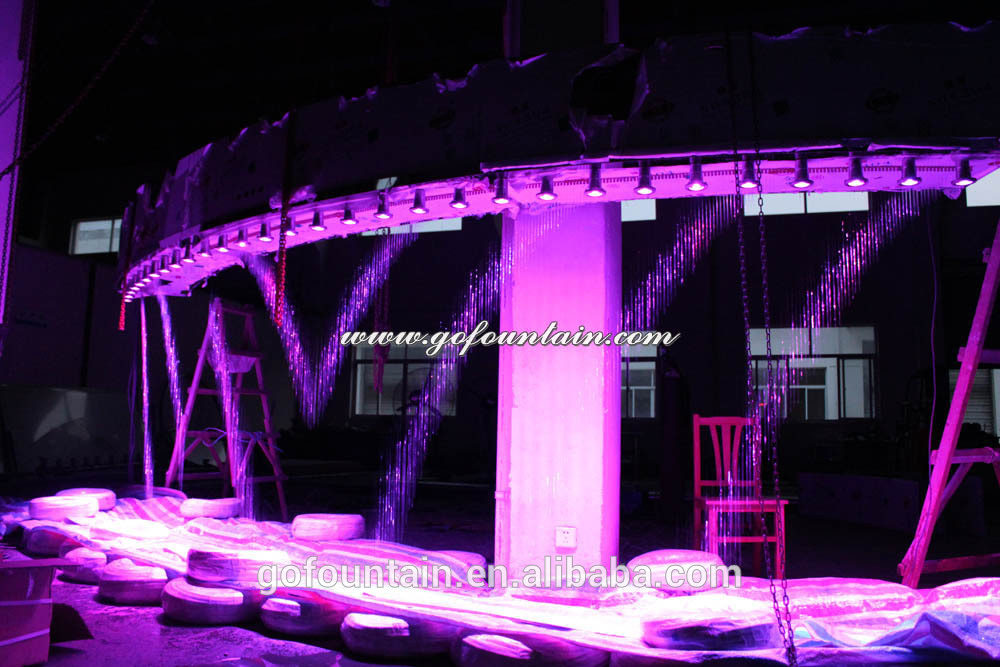 New Style Stone Water Printing Waterfall Fontaine Graphical Digital Water Curtain With LED Light