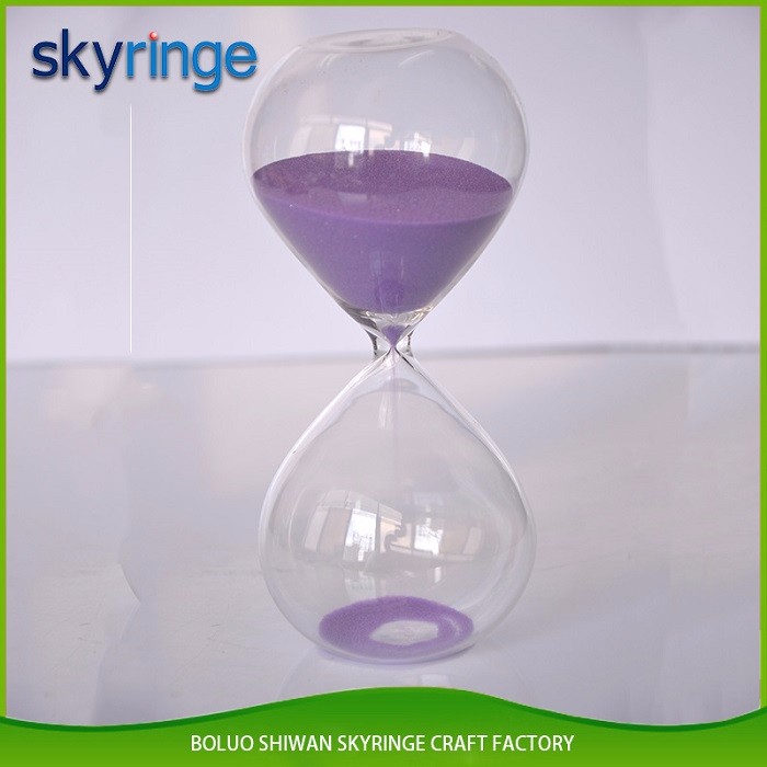 High quality glass sand timer 60 minute mouth blown glass sand clock