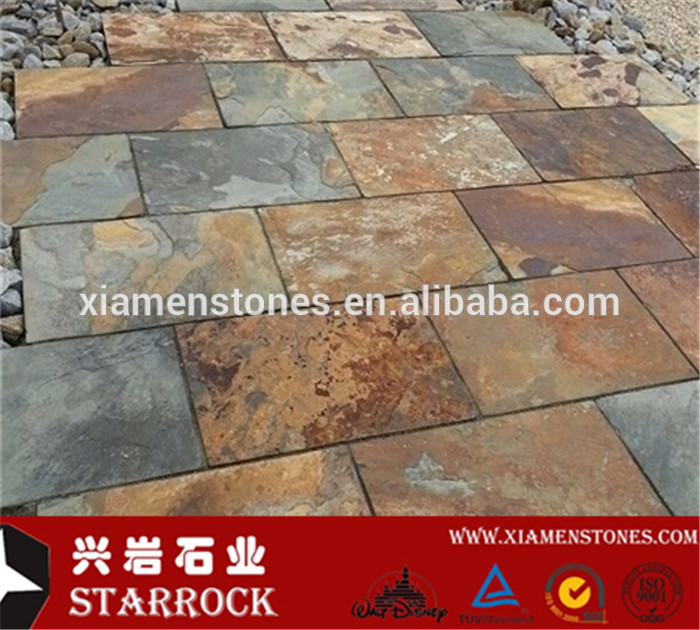 Natural split exterior floor paving stone interlocking outdoor slate tile