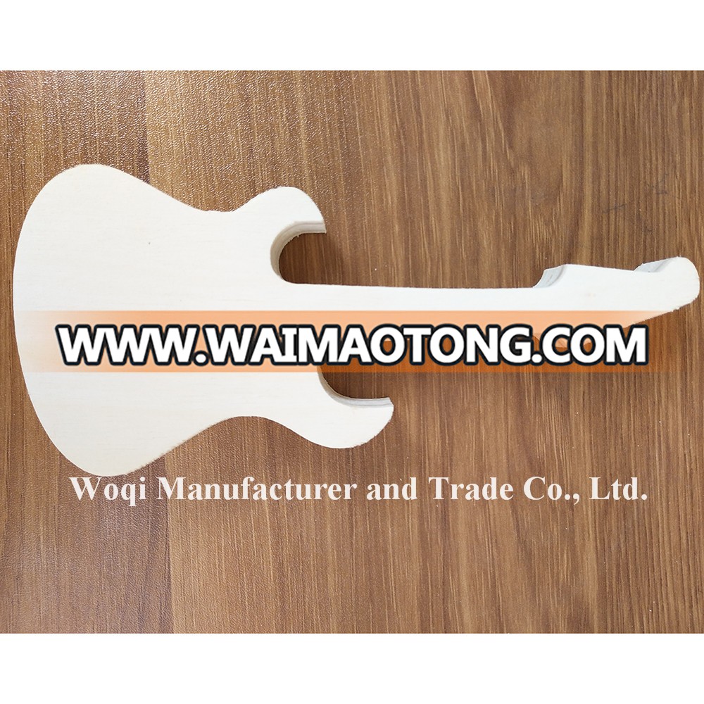 2017 High Quality MDF Customized shape Wooden Cutouts art Crafts, educational carving animal toy guitar