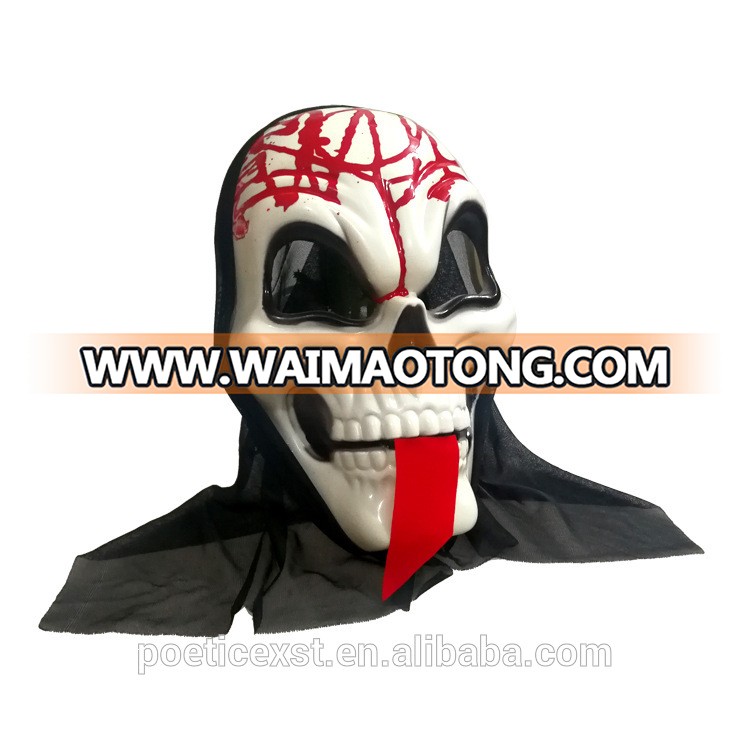 PoeticExst Horrific Full Face Red Tongue Big Ghost Plastic Unisex Halloween Masks