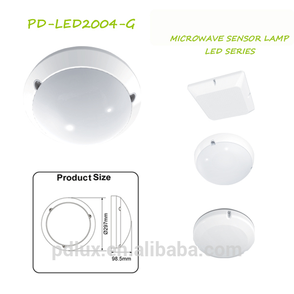 5.8GHz LED Microwave Sensor Ceiling Light with IP54, Adjustable Time Setting