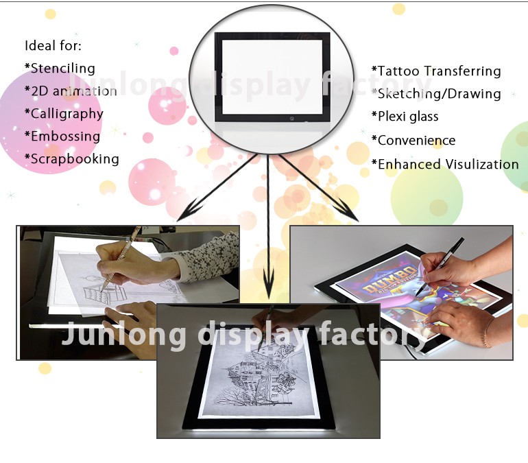 Lighted Drafting Table Drawing Tracing Light Box From Zhongshan Junlong Display Factory