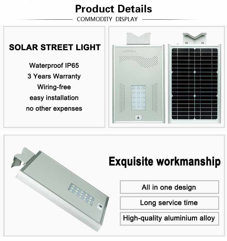 60W Outdoor Low Price Led 60W All In One Solar Street Light With Pole