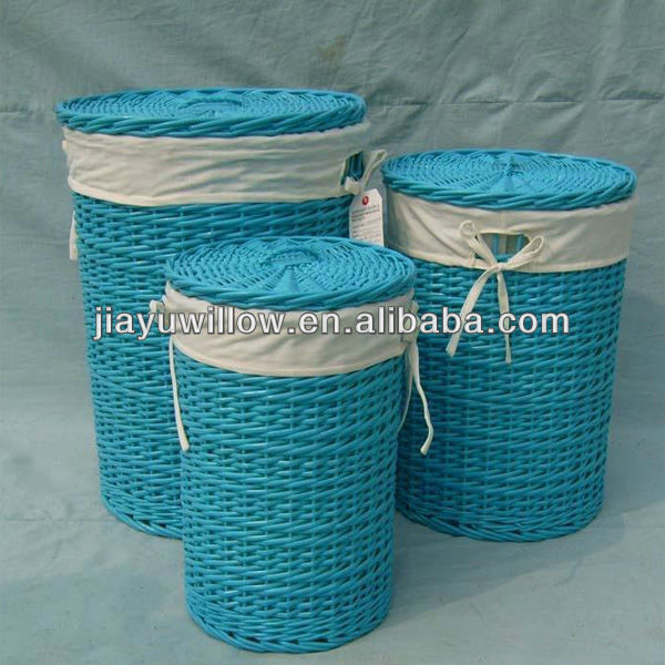 Colored Plastic rattan laundry basket