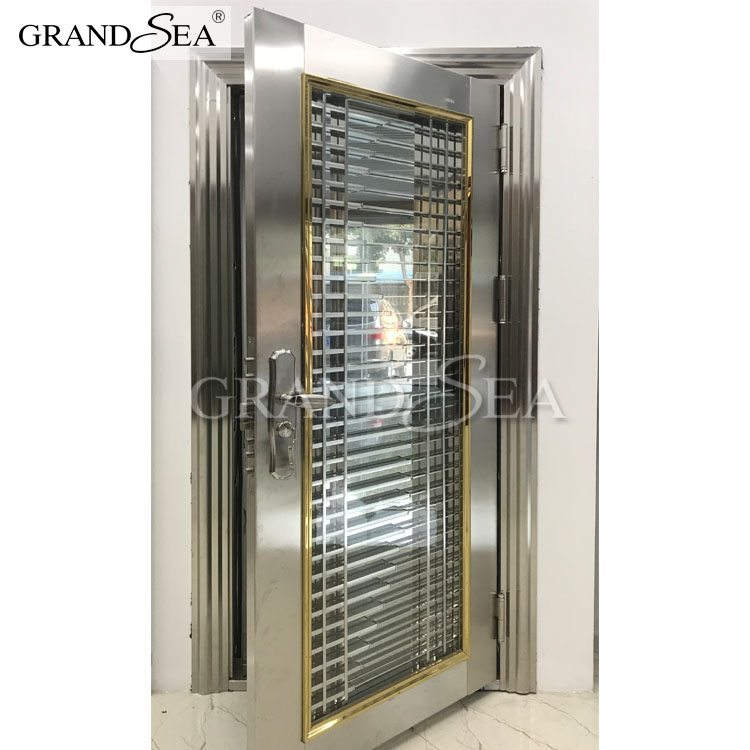 Latest Design Entry Security Solid Stainless Steel Door Foshan Factory