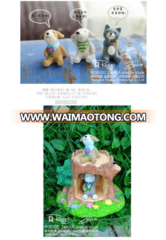 Zakka Resin animal statues decoration mini animal figurine garden ornament