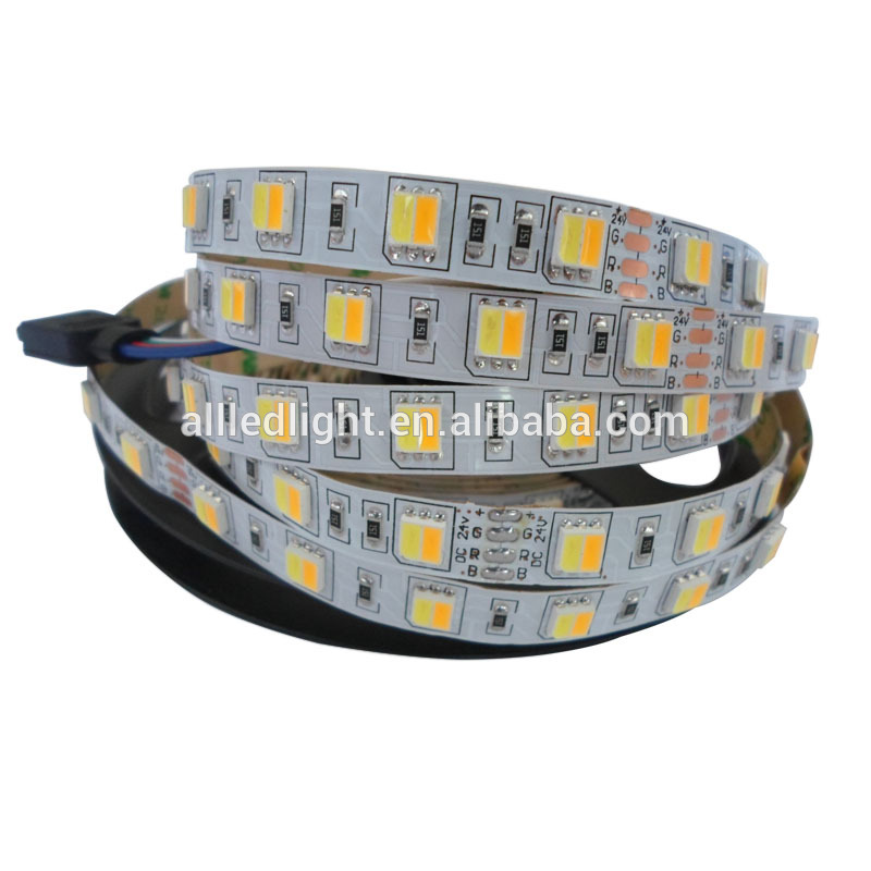 CCT LED strip 5050 2 in 1 White + Warm white 60LEDs/m,5M 12V 5050 LED Strip Light Color Temperature adjustable CWW Strip Light