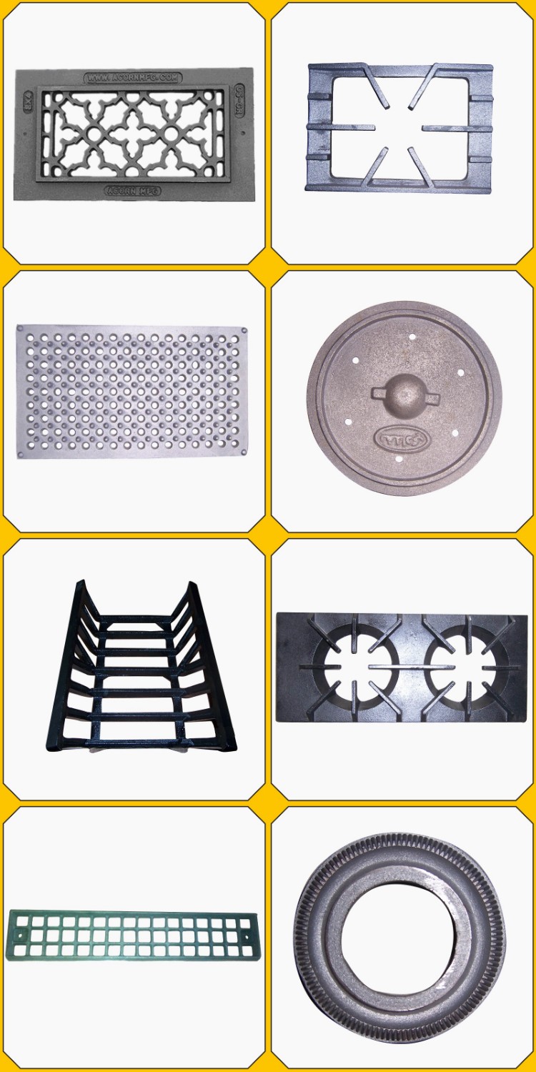 Attentive service black paint popular cast iron stove grates parts