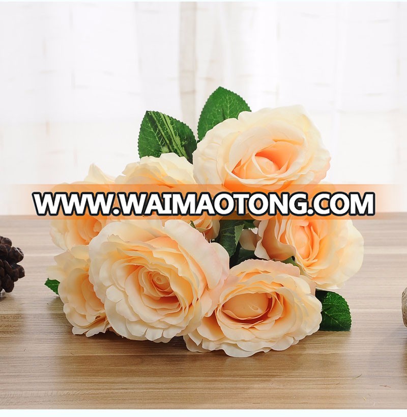 Factory 7 head wedding simulation flower european-style high-grade decorative artificial silk rose flower