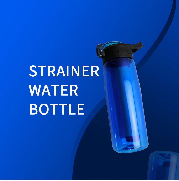 Leak Proof Sport Alkaline Bottle with straw Carbon Water Filter Bottle