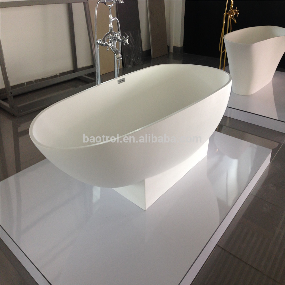 High quality hotel bathroom furniture composite stone solid surface bathtub