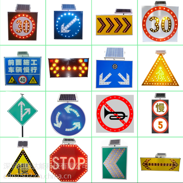 Triangle solar traffic safety signs for railway